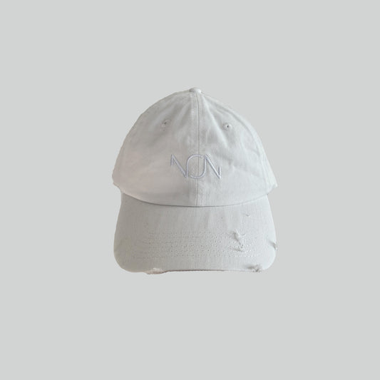 white logo hat